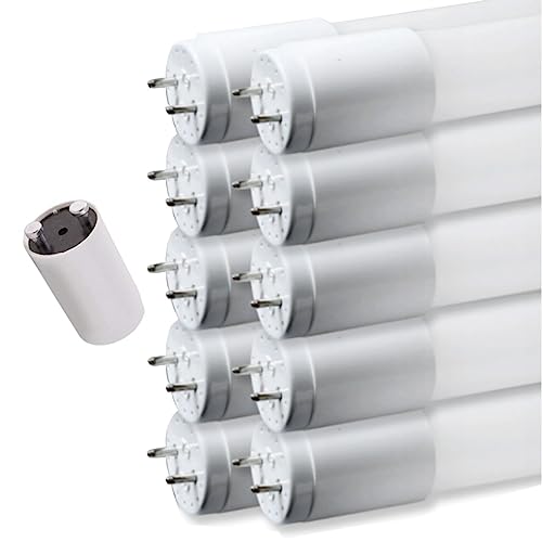 pureled 10er Pack LED Röhre 120cm - GLAS T8 G13 - neutralweiß (4000K) - 18W (ersetzt 36W) - 1800 Lumen - inklusive Starter - Leuchtstoffröhre Neonröhre Röhrenlampe LED-Tube