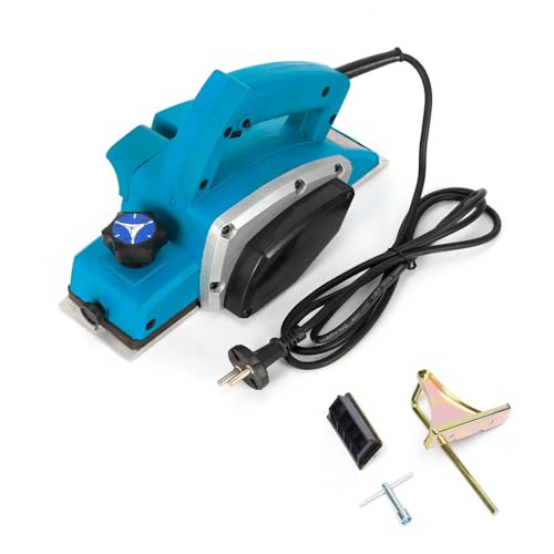 Elektrohobel Profi Handhobel, 800W 11000 U/Min, Hobelmaschine Hobelbreite 82mm, Spantiefe 2mm, Sicherheitsschalter, Elektrischer Hobelmesser