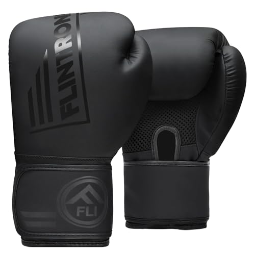 Flintronic Boxhandschuhe, 12OZ Kickboxhandschuhe, Boxing Gloves, Thai Boxhandschuhe Damen und Herren für Muay Thai, MMA, Kampfsport, Kickboxen, Sparring