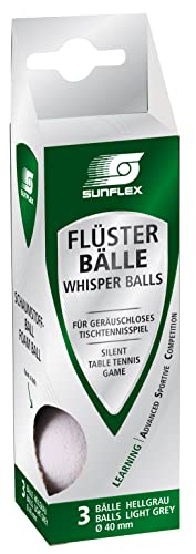 Sunflex Tischtennis Flüsterball 40+ | Schaumgummiball mit super Rebound - sehr Windstabil | Für leises Tischtennis Spielen | langsamer Tischtennisball
