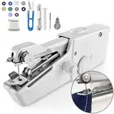 Handnähmaschine mit Nähzubehör, Mini Nähmaschine, Handliche Nähmaschine mit Nähset, Tragbare Elektrische Schnellstichwerkzeug für Anfänger Zuhause DIY Nähen Kleidung Vorhänge Basteln