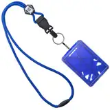 Specialist ID Robuster Namensschildhalter mit Umhängeband, Platz für 3 Ausweise/Identitätskarten, von oben einzuführen, abnehmbarer Metall-Clip und Schlüsselring (ein Halter für 3 Karten) königsblau