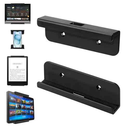 Kigniote Tablet Halterung Wand, Universelle Wandhalterung für Tablet, Handy, E-Reader, Wall Mount Kompatibel mit iPad, iPhone, Samsung, Xiaomi, Lenovo, Klebe- oder Schraubmontage