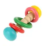 Baby Rassel Spielzeug, Holzgriff Multi Strukturierte Rassel Glocke mit Musik Sensorische Spielzeug Frühe Entwicklung Geeignet für Säuglingsbaby(Three-rattle Type)