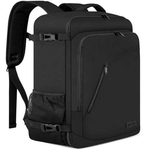 Handgepäck 55x40x20 Handgepäck Rucksack für Flugzeug 44L Groß Reiserucksack 55x40x20 Carry-On Rucksack Handgepäck Tasche Laptop Rucksack 17 Zoll mit USB Ladeanschluss Reisetasche für Weekender,Schwarz
