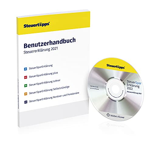 SteuerSparErklärung 2022, Schritt-für-Schritt Steuersoftware für die Steuererklärung 2021, CD-Version für Windows 8, 10 und 11