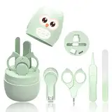 HyAdierTech Babypflege Set mit Baby Nagelschere, für Fingernägel und Fußnägel mit Nagelknipser, Nagelschere, Nagelfeile und Pinzette für Kinder und Neugeborene in süßer Eule Geschenk-Verpackung