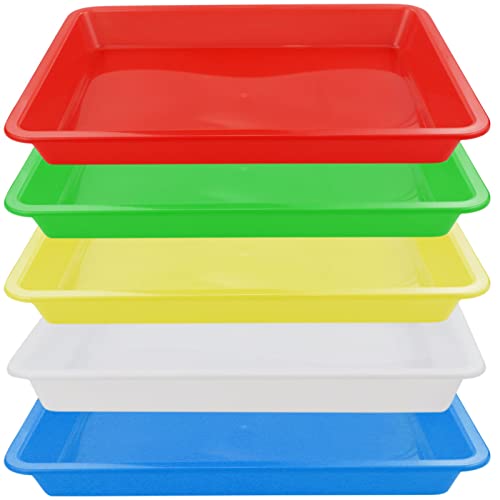 SZCXDKJ Mehrfarbige Tabletts – Activity Tray Crafts Organizer Tablett Serviertablett für Schule, Zuhause, Kunst und Handwerk, DIY-Projekte, Malerei, Perlen, Organisationsbedarf, 5 Farben