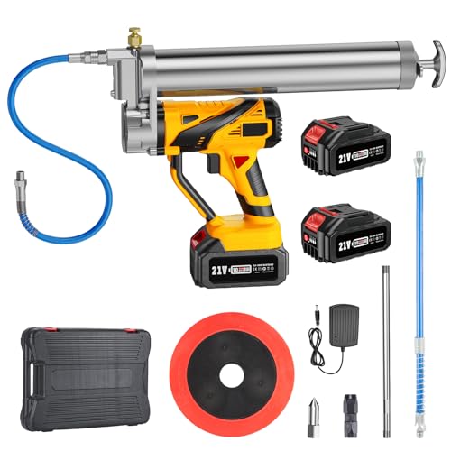 TaskStar Akku Fettpresse, 2024 Innovatives, Leistungsstarkes Elektrische Fettpresse, 12000 PSI Akku-Fettpresse mit 2 * 4000 mAh Akkus und Ladegerät, Abzug mit Variabler Geschwindigkeit