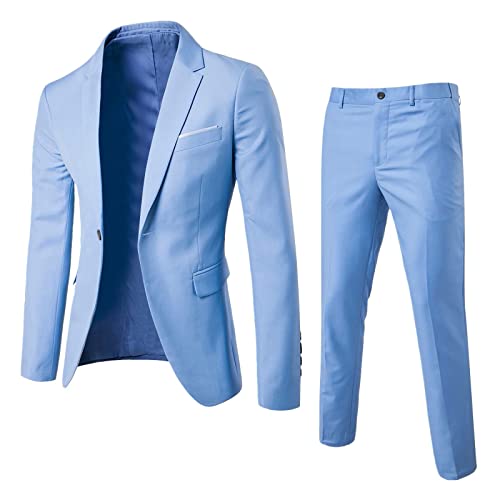Asija Warehouse Deals Angebote Anzug Herren 2-teilig Sakko Hose Set Herrenanzug Slim Fit Herren Stretch Anzüge Hochzeit Regular Modern Jacket für Business Sportliche Suits Outfit Komplett Männer