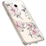 MoreChioce kompatibel mit Xiaomi Redmi 5 Plus Hülle,Redmi 5 Plus Handyhülle Blume,Ultra Dünn Transparent Silikon Schutzhülle Clear Crystal Rückschale Tasche Defender Bumper,Blumenzweig #28