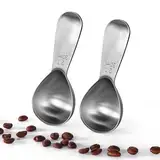 U-Taste Kaffeelöffel aus 18/8 Edelstahl, Robuste Metall-Messlöffel mit kurzem Griff für gemahlene Kaffeebohnen, Pulver, Espresso, Tee, Zucker, Mehl (30ml, 2er-Set)