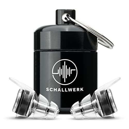 Schallwerk ® Music+ | Gehörschutz Ohrstöpsel für Party, Musik, Festivals, Disco und Konzerte – Dämpfen Lärm & erhalten hohe Klangqualität – Unauffällige Ohrenstöpsel, Musiker, Schutz