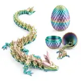 Jemmytu 3D-Gedrucktes Drachenei, Geheimnisvolles Kristall-Drachenei, Fidget-Spielzeug, Überraschung, Ostereier, Mythische Dracheneier (Regenbogen)