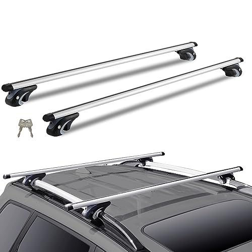 VEVOR Dachgepäckträger 1370 x 72 x 106 mm, Universaler Dachträger Querstange 90,7 kg Tragfähigkeit, Relingträger Gepäckablage Auto Universal