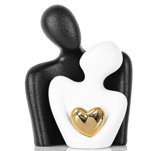 Moderne Keramik-Skulptur für Paare, abstrakte Liebesstatue, Ornament, Figur für Heimdekoration im Wohnzimmer, Schlafzimmer, Büro, einzigartiges Geschenk für Paare, Jahrestag, Geburtstag, Showstücke