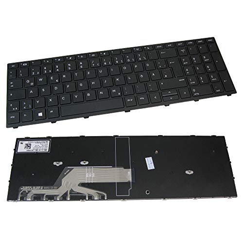 Original Laptop Tastatur mit schwarzem Rahmen QWERTZ Deutsch für HP ProBook 450 455 470 G5 Serie ersetzt NSK-XK0SQ 9Z.NEFSQ.00G (Deutsches Tastaturlayout)