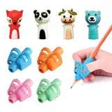 CPJJ Stifthaltung Kinder Hilfsmittel,Schreibhilfe für Stift Kinder, Pencil Grips for Kids, Bleistift Griffe Silikon, Schreiben Haltungskorrektur Werkzeug für Bleistifte, Niedliche Stiftkappe, 8 Stück