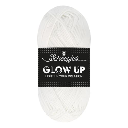 Scheepjes - Scheepjes Glow Up 1001 Luminescent White (105m) Leicht und Langlebig Garn - 1x50g