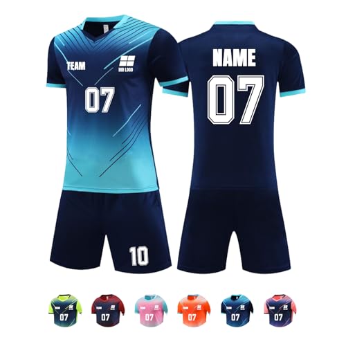 Trikot mit Eigenem Namen Nummer Logo, Personalisiert Fußball Trikots für Kinder/Erwachsene, Trikot Selbst Gestalten Fußball für Junge Herren #11