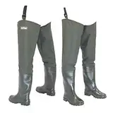 FortMen Watstiefel Herren Anglerhose mit Stiefel wasserdichte Wathose Größe Gr. 45 Lange Watthosen Gummistiefel Fishing Boots Angeln