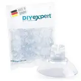 DIYexpert 50 x Saugnapf für Lichterkette, Made in Germany, Saugnäpfe mit Kabel-Schlitz, Ideal als Befestigung für Deko, Saughaken für Fenster, Ø 20 mm