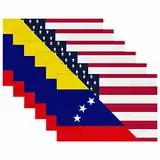 Tischsets, Kratzfest, rutschfest, waschbar, für drinnen und draußen, für Esstisch, Terrasse, Tisch, Küche, Dekoration,Flagge der USA und Venezuelas