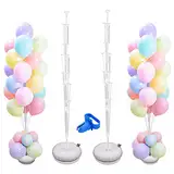 Ballonsäulenständer Kit Basis 2 Stück Sets 1.6 Meter Einstellbare Ballonbaum mit Wassergefüllte Basis Ballonturm Dekoration für Geburtstag Gartenparty Hochzeit Halloween Party Supplies Weihnachten