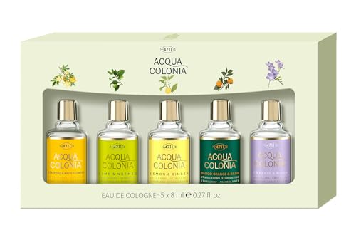 4711 Acqua Colonia® Miniaturenset | Eau de Cologne - Wellness für die Sinne | 5x8ml (Freesia & Musk/Starfruit & White/Blood Orange & Basil/Lime & Nutmeg/Lemon & Ginger)