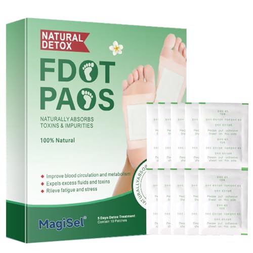 Beifuß Detox Fußpflaster, Entgiftungspflaster Füße, 10Pcs Entgiftung Original Cleansing Foot Pads Patch Fußpads für Stressabbau Tiefschlaf, Entfernung von Giftstoffen und Reinigung des Körpers
