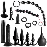 BDSMYEE Deluxe erotische Analspielzeuge Set mit 15 Sex Spielzeug für Paare,Sex Toyset für Paar Set Sexspielzeuge für Paare Sex,Sex Spielzeug ab 18 für Paare extrem (Schwarz)