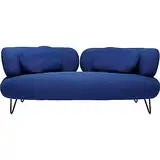 Kare Design Sofa Peppo 2-Sitzer, Blau, Pflegeleicht, Weich, Kuschelsofa, Couch, Loveseat, Wohnzimmer, Stahlfüße, Teilzerlegt, 72x182x95 cm (H/B/T)