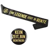 (2 pcs) Rentner Schärpe und Button Dekoration Ruhestand Accessoires eine Legende geht in Rente kein Zeit Bin Rentner Geschenk für Pensionierung Party Abschiedsfeier Deko Sash Zubehör