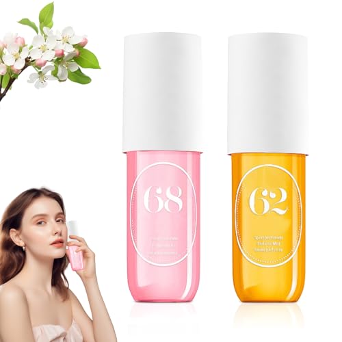 2 Stück Parfümnebel für Haar und Körper, 90 ml Parfüm Bodyspray Damen, Fruchtiges Body Mist, Parfum Damen Set, verschiedene Düfte, aromatisch, Parfüm für unterwegs, Geschenk für Damen