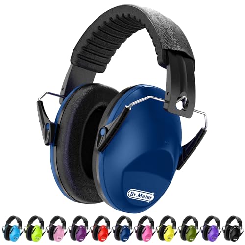 Dr.meter Gehörschutz Kinder, Lärmschutz Kopfhörer Kinder Ohrenschützer Kinder SNR 27dB mit Autismus Schlafen Lernen Schlagzeug Autisten Konzert Navy blau