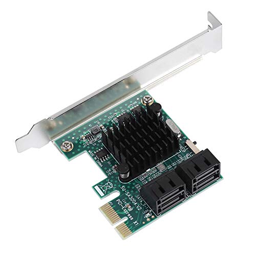 PCI-Express (PCIe) Controllerkarte,ASHATA Super Speed PCIE zu 4-Port SATA 3.0 Erweiterungskarte,6G SATA III PCI-Express Controller Adapter Karte für Windows XP/2003 / Vista / Win7/8/10