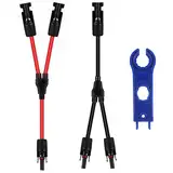 TOKIISHE 4 mm² Solarkabel Y-Verteiler, 1 Paar Solarpanel-Kabel Y Stecker, Fotovoltaik Solarkabel Y Stecker MMF+FFM für Parallel-PV-Anschluss (1 Rot +1 Schwarz)