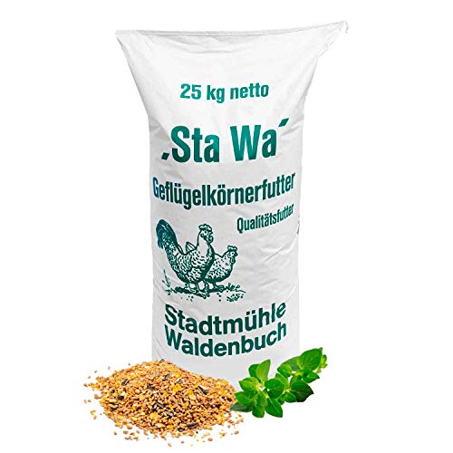 StaWa Hühnerfutter Geflügelkörnerfutter Körnerfutter, ohne Gentechnik, mit Oregano Öl, 25 kg