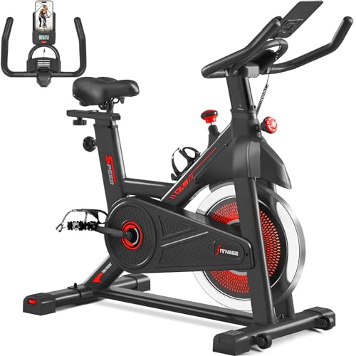 Yaheetech Heimtrainer Fahrrad für Zuhause Fahrradtrainer mit LCD Display Verstellbarer Heimtrainer mit Halterung & Wasserflaschenhalter Indoor Fitnessbike 110 kg Belastbar