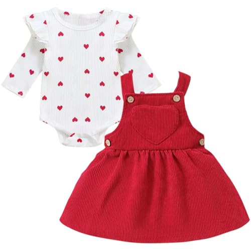 Asmea Baby Kleidung Mädchen Neugeborene Kleidung Rüschen Baby Strampler Baby Strapse Rock Bekleidungssets für Baby-Mädchen Baby Geschenk Mädchen Babykleidung Mädchen 9-12 Monate