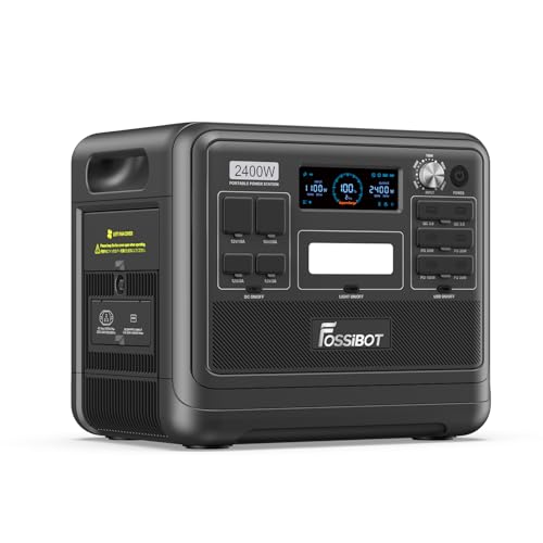 FOSSiBOT F2400 Tragbare Powerstation mit 2048Wh LiFePO4, 3X AC Ausgängen 2400W (4800W Peak) Solargenerator, 230V AC/DC/USB C/QC3.0, Mobiler Stromgenerator für Outdoor, Camping und Unterwegs