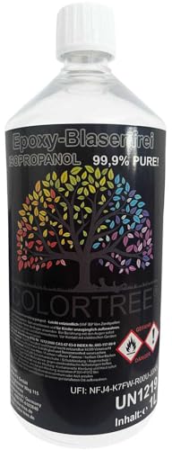 Isopropanol Epoxy-Blasenfrei Reiniger Lösungsmittel 99,9% IPA Isopropylalkohol 2-Propanol Colortree 1000ml