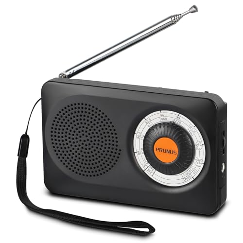 PRUNUS J-115 Kleines Radio Batteriebetrieben, AM FM UKW Radio Klein mit Exzellentem Empfang, Taschenradio mit AAA-Batterie betrieben zum Spazierengehen, Reisen, Einfaches Radio für Senioren.