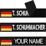 Patch Deutschland Klett Patch personalisiert Namensschilder für Kleidung | Patch Klett Militär Namensschild Klett Militär Rucksack Deutschland Flagge | 125x25mm