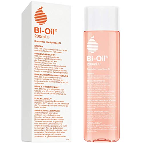 Bi-Oil Spezielles Hautpflegeöl | Hilft bei Dehnungsstreifen und Narben | Hilft bei trockener Haut und bei ungleichmäßiger Hauttönung | 200 ml