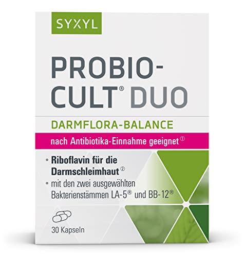 SYXYL ProBio-Cult Duo/Nahrungsergänzungsmittel mit Riboflavin, Milchsäurebakterien & Mikronährstoffen zur Unterstützung von Darmflora & -schleimhaut / 30 Kapseln im Blister