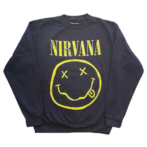 Rock Off officially licensed products Nirvana Gelb Grunge Face Sweatshirt S