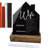 WiFi Acrylic Signa-eraable WiFi-Passwort-Panel, Fotoblockhalter mit Stift, autonomes Zeichen für Cafés, Restaurants, Bars, Esszimmer, ideal für Gemeinschaftsräume