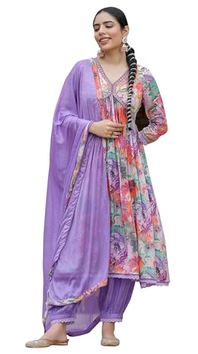 IMTRA FASHION Bedrucktes Kurti-Set Mit Dupatta-Tunikakleid Für Indische Damen