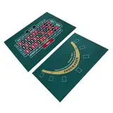 Xvilmaun Doppelseitige Poker-Layout-Matte - Blackjack und Texas Hold'em erhältlich Tischmatte, Craps- und Roulette-Tischfilz, Grüne Stoffmatte Tischdecke -Ausrüstung